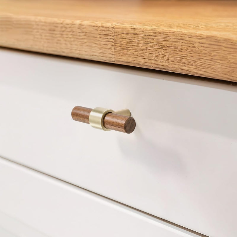 10 Pack Zinc Alloy Black Walnut Kitchen Pulls Cabinets Furniture Pull for Dresser Wardrobe Cupboard Drawer Knobs Pulls Handles Single Hole 10