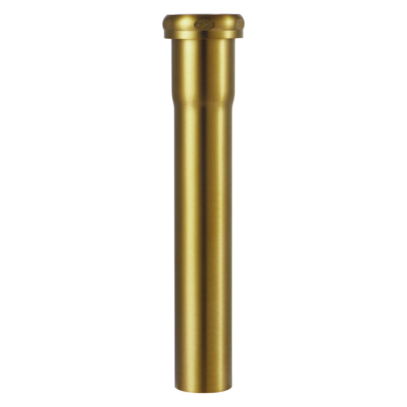 18 Gauge Brass Slip Joint Extension Tube 1-1/4” OD x 8” with Nut and Rubber Washer, P Trap Extension Tube, Sink Drain Tailpiece Tube Extension Heavy Duty, Brushed Brass Gold