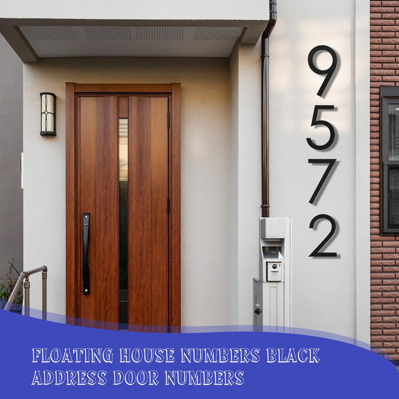 16 Inch Modern House Numbers for Outside,Large Black Metal House Numbers,House Address Numbers for House Address Apartments Wall Door Hotel Garage Gate with Nail Kit Number 6 SIX