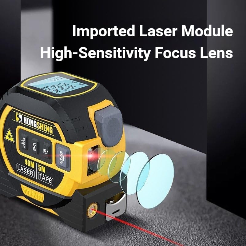 5m/16ft Digital Laser Tape Measure, WTWD 100m/328ft Laser Distance Measure with Cross-Line Laser Level, Area/Volume Calculator, Battery Powered, Voice Output, Backlit LCD, ft/in/m for Construction Voices 3-in-1 100m