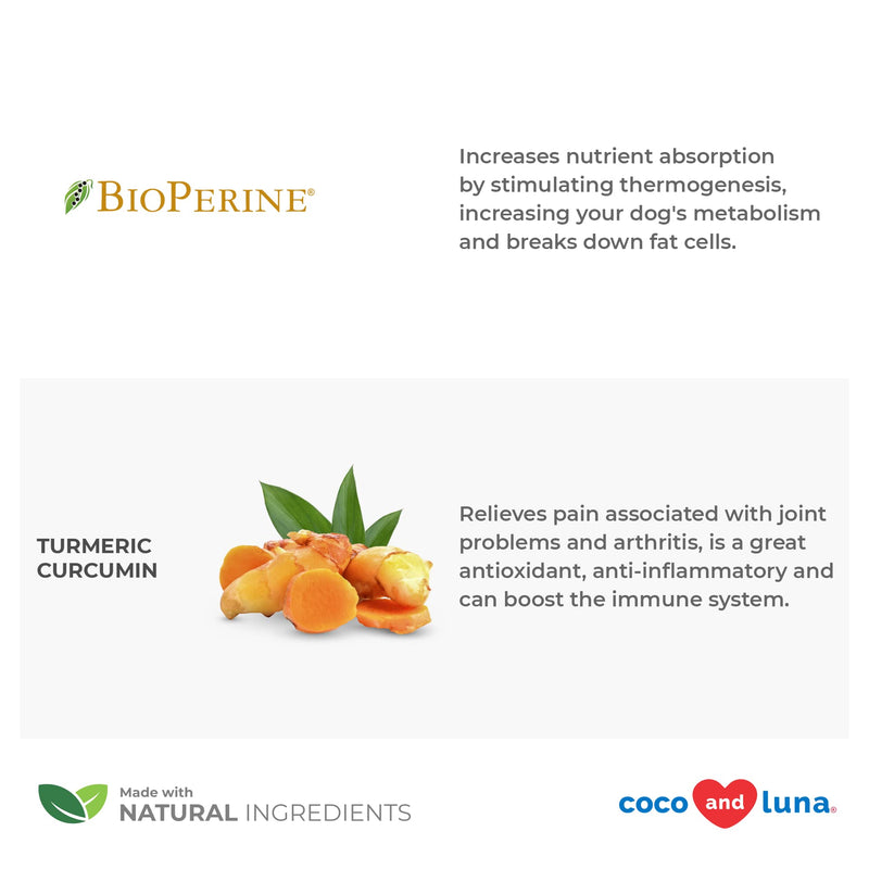 Turmeric for Dogs - Dog Anti Inflammatory Pain Relief, Dog Pain Relief, Dog Hip and Joint Supplement, Pain Relief for Dogs, with Curcumin and BioPerine 120 Tablets - PawsPlanet Australia