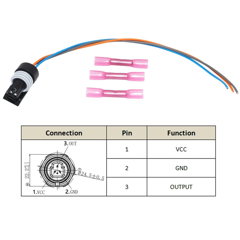 250 Psi Oil Fuel Pressure Sensor Transducer Sender with Harness Kit for Oil Air Fuel Gas Water 1/4" NPT Thread 316 Stainless Steel 0-250 Psi Oil Pressure Sensor Transmitter