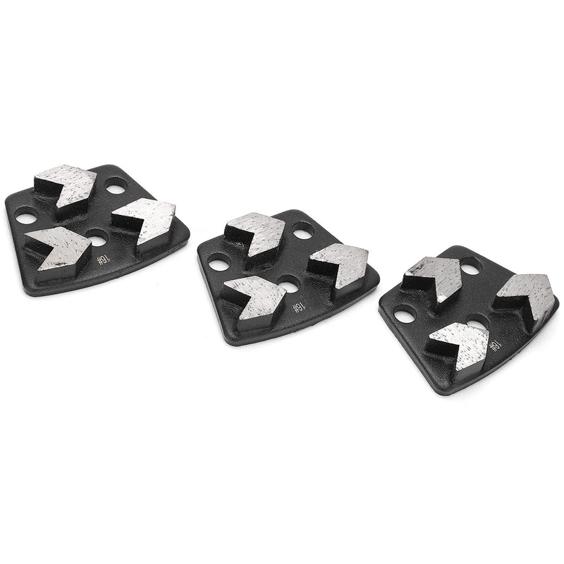 Diamond Grinding Disc, 3Pcs Trapezoid Diamond Floor Grinding Pad Disc Concrete Grinding Shoes 16#, Smooth Surface and incisive Teeth, Easy to Carry