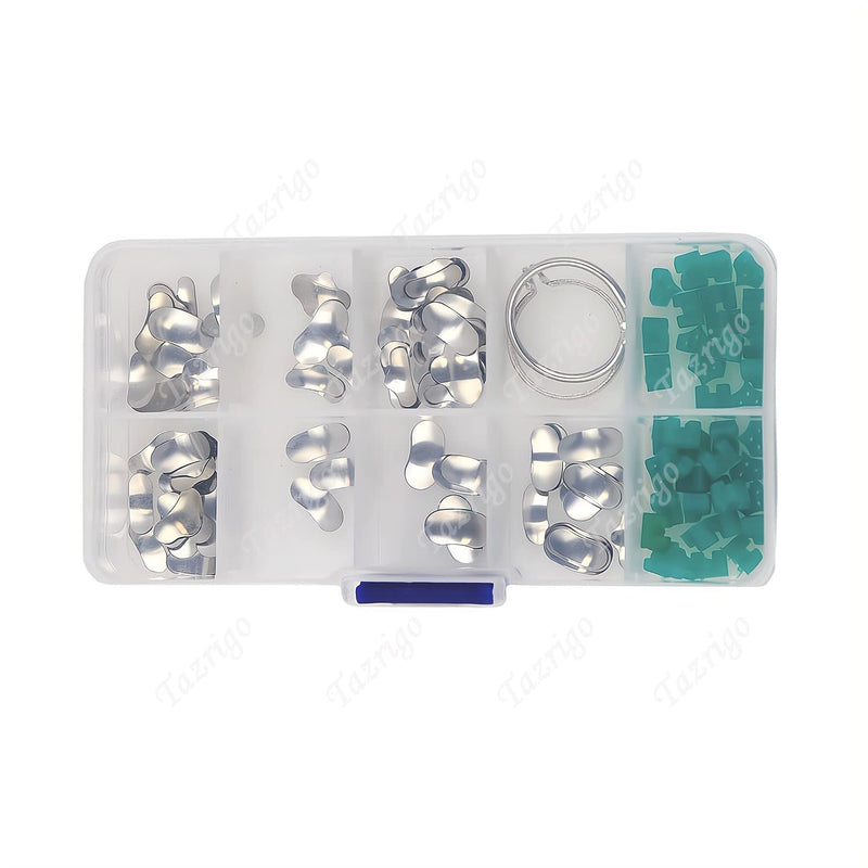 100Pcs/box Dental Matrix Dental Sectional Contoured Matrices Matrix Ring Delta Wedges Full Kit Silicone Dental Add-On Wedges