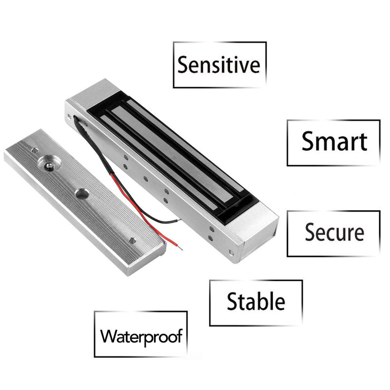 HFeng Cheap Access Control System Kit Set RFID Access Control Keypad Controller + 180KG/350lbs Electric Magnetic Lock + Power Supply + 10pcs RFID Keychains Cards for Door Entry System