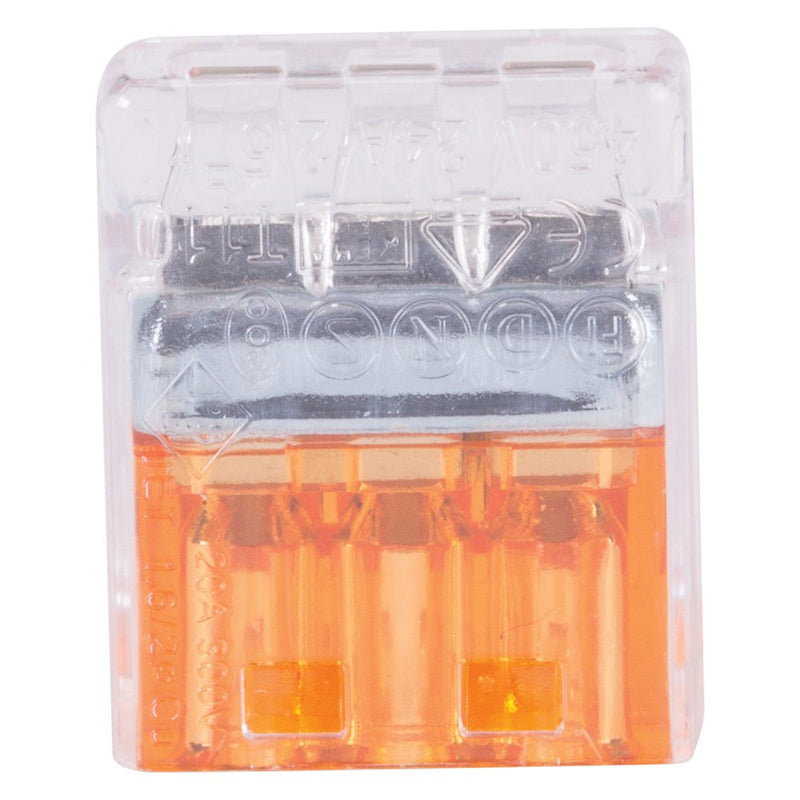 NSi Industries, LLC Easy-Twist Push-In Wire Connector, 3 Wires, Orange (Box of 100) - PIWC-3-C