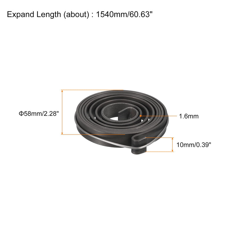 uxcell Drill Press Spring Drill Press Quill Feed Return Coil Spring Assembly Spring Steel Chemical Blackening Finish 1540mm Expand Long 58 x 10 x 1.6mm 2 Pcs
