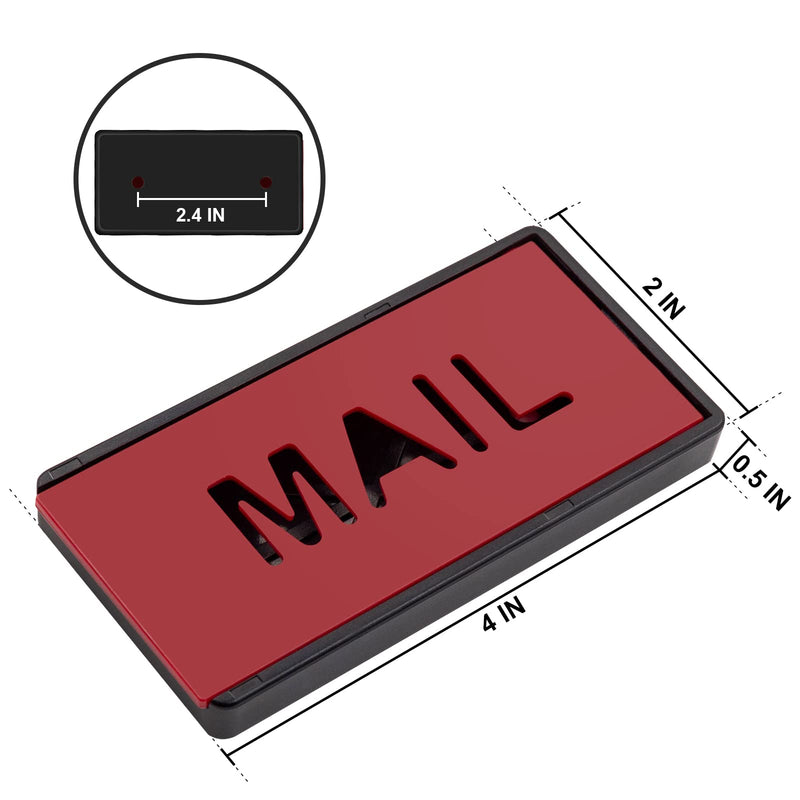 superbobi Mailbox Flag Front Mount Brick Stone Mailbox Stylish Replacement 4" x 2" x 0.5" (Black) Black