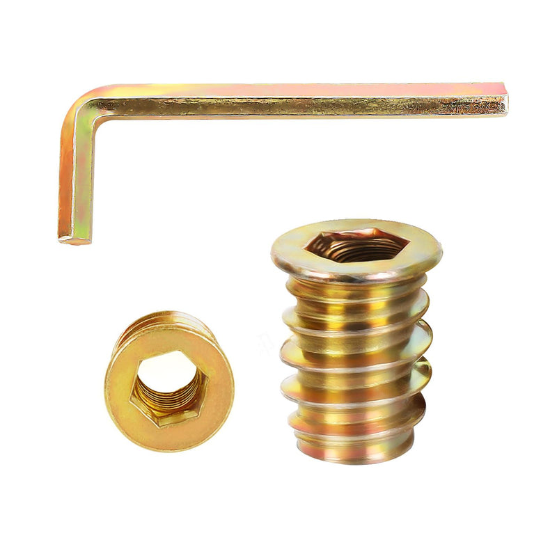M6-1.0 x 25mm Threaded Inserts for Wood, Hex Drive Wood Nut Inserts, Exceptional Threaded Insert Nuts for Furniture, Wooden Products & Models, 100 PCS M6 x 25mm