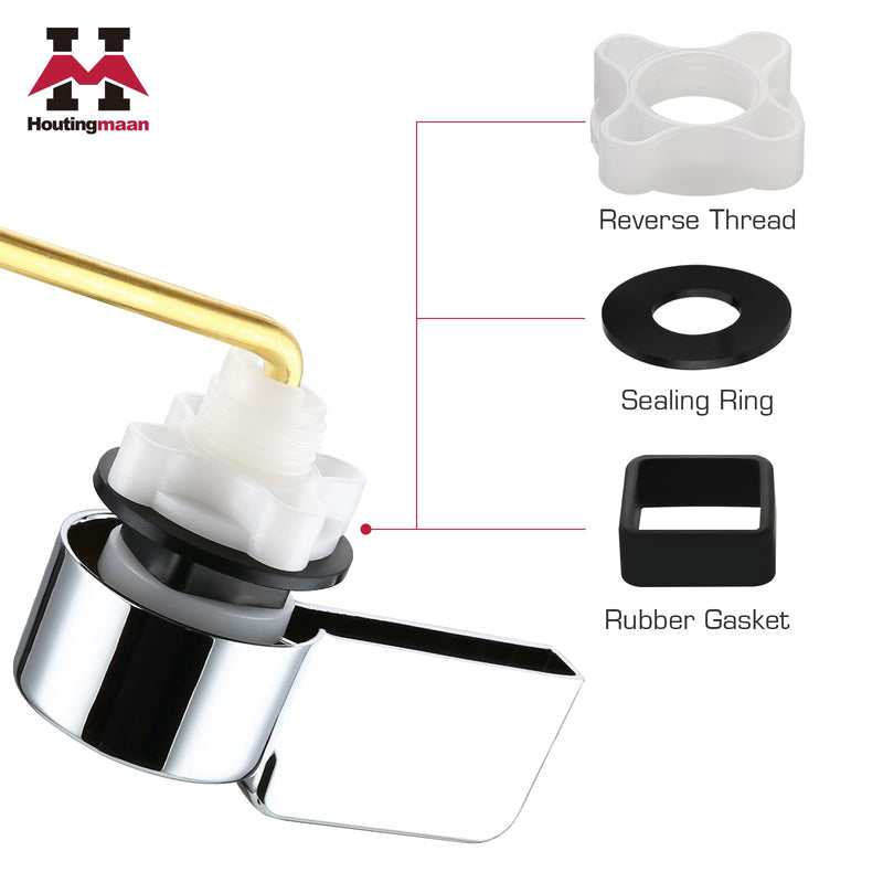 Houtingmaan Toilet Handle Replacement Kit,Toilet Handle Lever for Most Front Mount Toilets, Universal Brass Toliet Flush Handle Lever with Stainless Steel Flapper Chain,Chrome Front Mount-Chrome - NewNest Australia