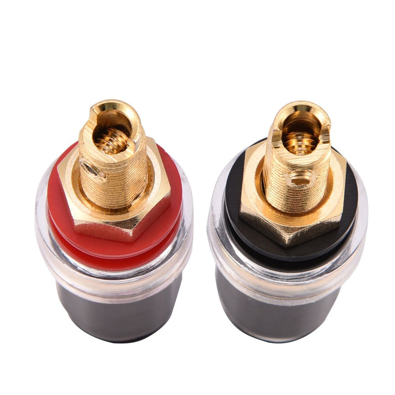 4mm Banana Plug,2 Pcs HiFi Banana Plugs, Welding Copper Terminal for 4mm Banana Socket,Black&Red Banana Jack Binding Post Replacement