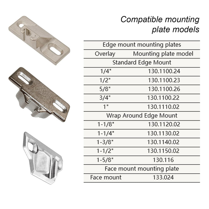 Replacement for Blum 110 Degree Screw-in Compact 33 Hinge, 8-Pack, Cabinet Door Hinges to Replace Original Blum Cabinet Hinges, Blum 110 Cabinet Hinges(Mounting Plate Not Included)