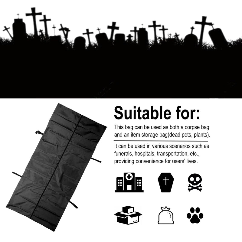 Body Bag, Leak Proof Cadaver Morgue Bodies Bag with 4 Handles, Center Zipper, Emergency Bodies Storage Bag for Funeral Hospitals Transportation, Black (150 * 60CM) 150*60CM