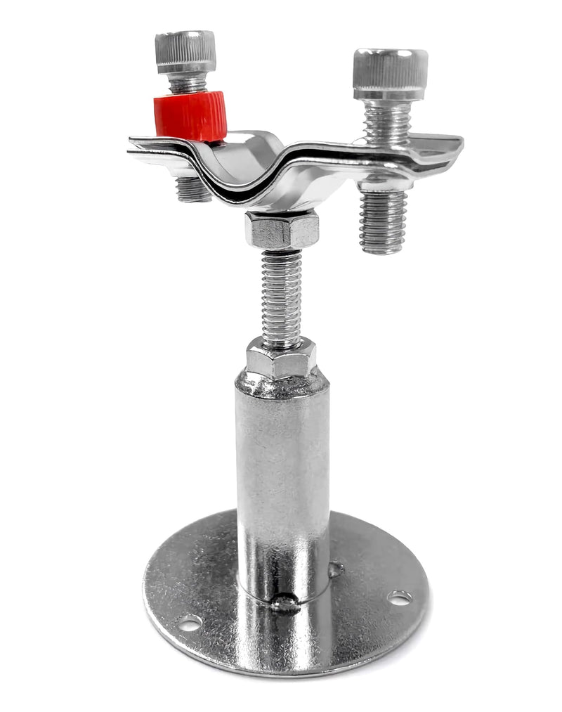 QWORK Adjustable Stainless Steel Pipe Support Bracket Kit - Compatible with 1" Pipes - Wall and Ceiling Mounting Options - includes 4 Support Brackets, Screws, and Anchors 4 Pack