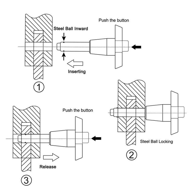 uxcell 4Pcs T Handle Lock Pins, 6mm x 80mm Usage Length Stainless Steel Push-Button Quick Release Pin 4