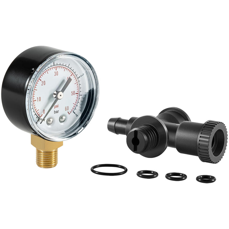 DEX2400S Filter Air Relief Gauge Adapter Assembly + ECX270861 Pressure Gauge + DEX2400Z3A O-Ring Set for Filter Relief Valve Stem for Hayward Pool Filters