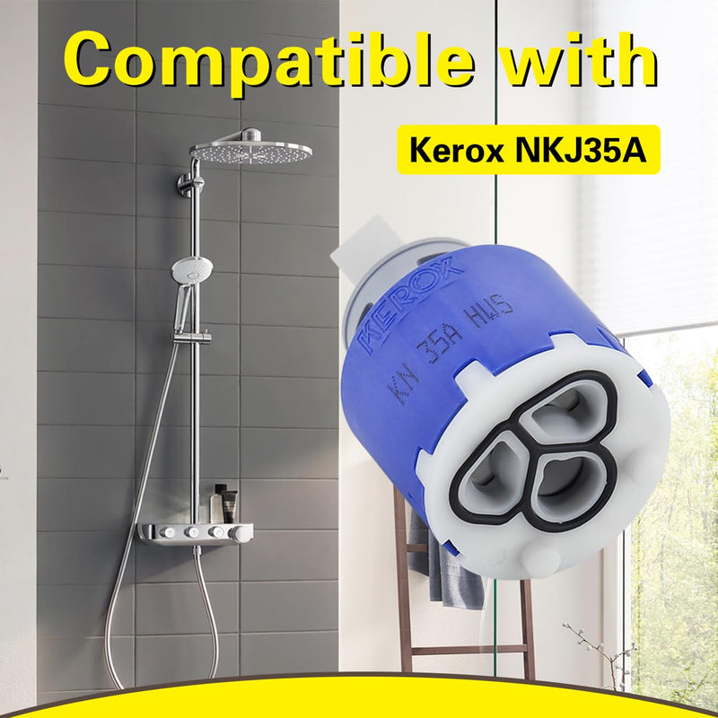 Kerox NKJ35A Single Lever Faucet Cartridge, Replacement Cartridge w/Right Rotation, Repair Kit for Kerox Single Lever Faucet - 35mm