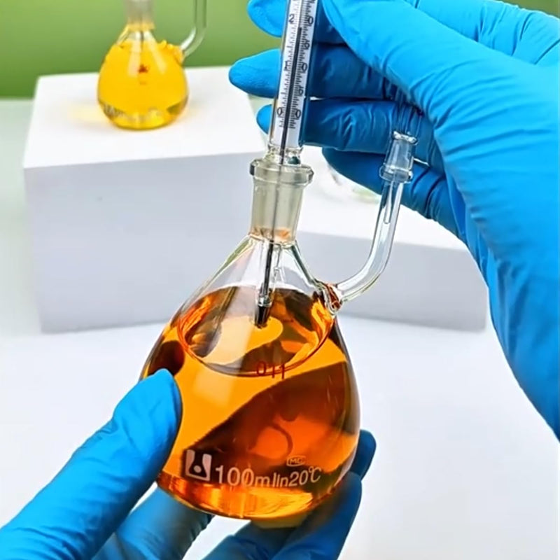 Laboratory Glass Pycnometer with Thermometer Borosilicate Glass Specific Gravity Bottle Lab Glassware for Determining Liquid Density Labs (10ml) 10ml