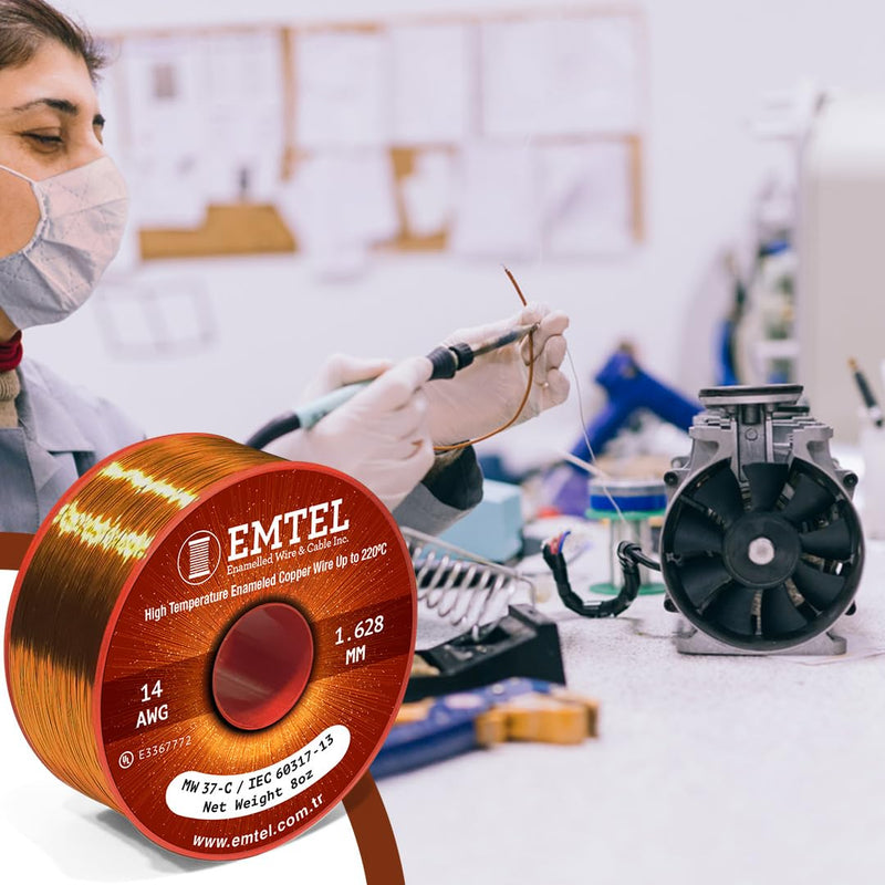 20 AWG - 8 oz (157 feet) Magnet Wire - Enameled Copper Wire for Electrical Motor Transformer Magnetic Coil 220°C (428°F) Thermal Class - Double Insulated Winding Wire 20 AWG