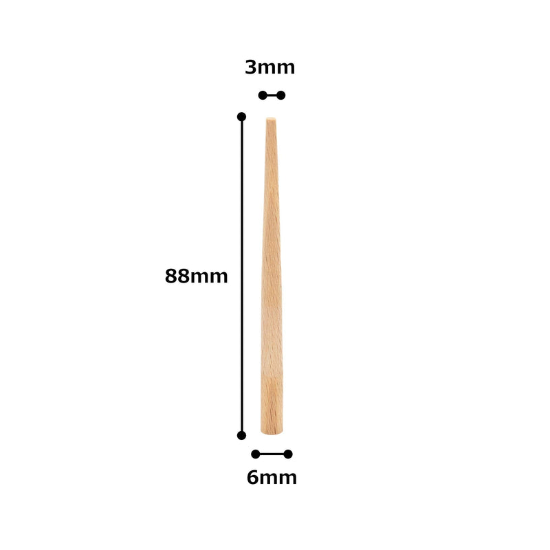 KAKURI Wooden Nails for Woodworking 15/64 inch (6mm), Tapered Wooden Dowel Rods for Crafts and Small Furniture, Natural Japanese Beechwood, Bulk 90 Pcs, Made in Japan 6mm Wooden Nail