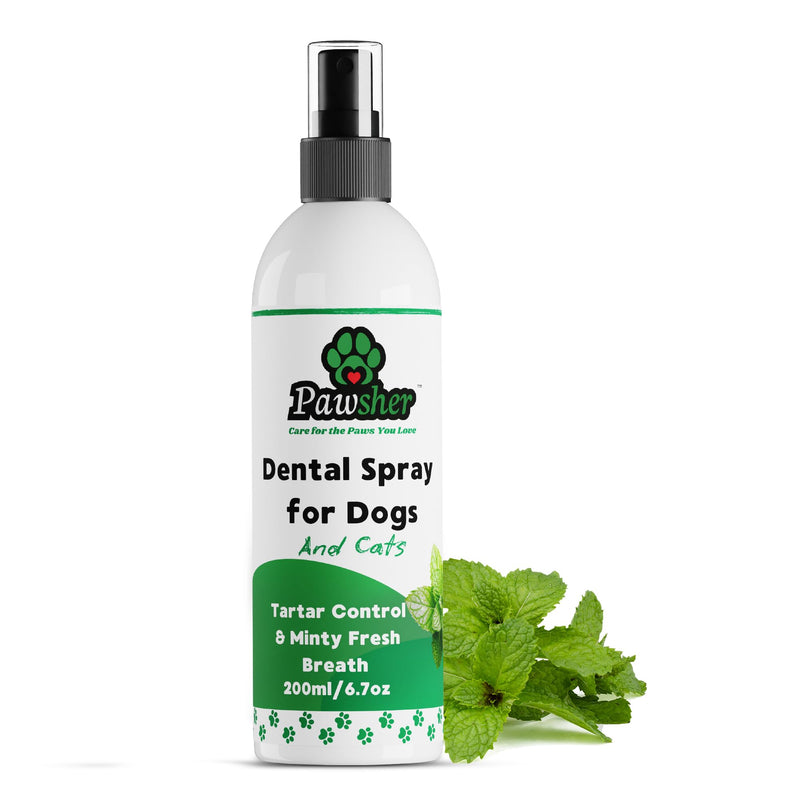 Dog Breath Freshener Spray, Pet Oral Care Spray for Dogs & Cats with Chamomile & Mint, Helps Support Gums, Natural Ingredients Based Dog Bad Breath Solution, 6.7 oz