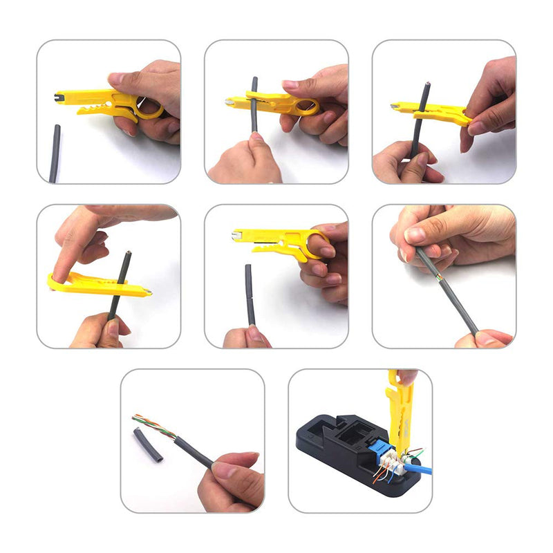 VCE Combo Keystone Punch Down Stand and Mini Wire Stripper Cutter for 90/180 Degree RJ45 Cat5/Cat5E/Cat6/Cat6A RJ11 RJ12 Keystone Jack Modular Coupler