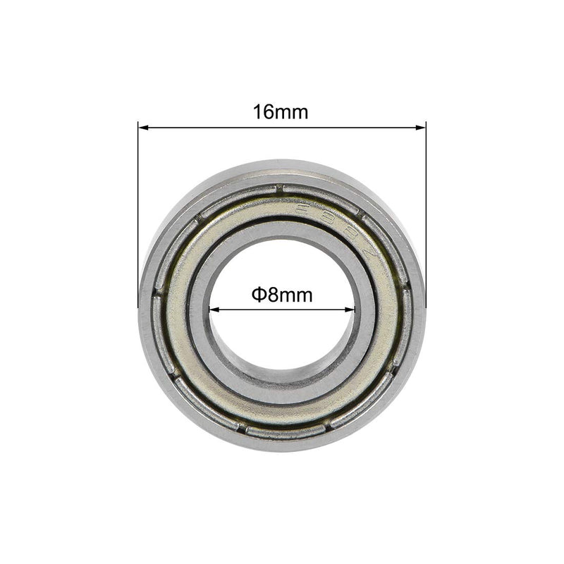 uxcell 688ZZ Deep Groove Ball Bearings Z2 8mm X 16mm X 5mm Double Shielded Carbon Steel 5pcs 8mmx16mmx5mm