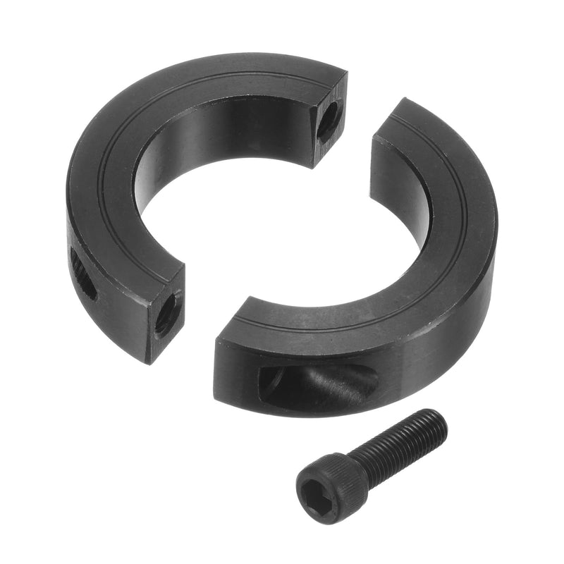 uxcell 4pcs Double Split Clamp-On Shaft Collar for 1-1/2" Shaft, Two-Piece Clamping Collar, 2-3/8" OD, 9/16" Thick, #45 Steel Axle Collar Clamp, Set Screw Style