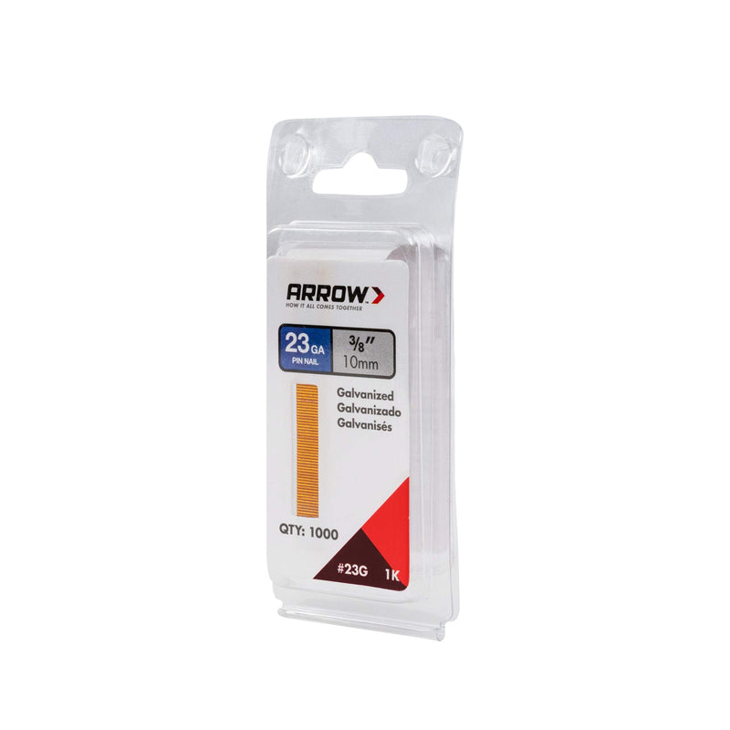 Arrow 23G10-1K Arrow 3/8-Inch Pin Nail, Grey, 1000 Count (Pack of 1)