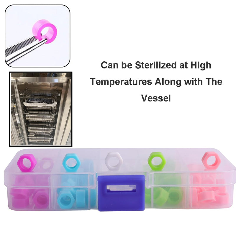Dental Code Rings Orthodontic Silicone Ring Multi- Color Dental Instrument Labels Autoclavable 100Pcs Mix Large Small (Large Size 6mm Small Size 4mm)
