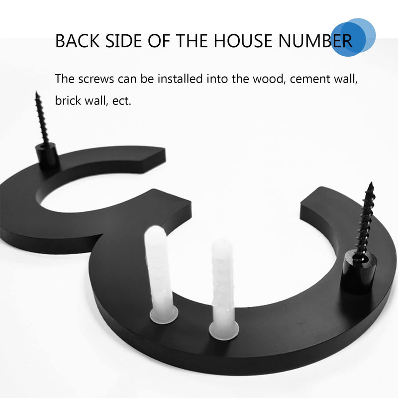 8’’ Modern Floating House Numbers for Outside, Large Black Shadow Home Number with Nails Kit & Template, Easy to Be Mounted for Exterior House Address, Garage Gate, Street, Farmhouse, Number 4 House numbers 4