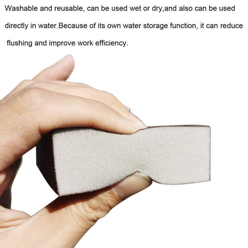10 Pack 80 Grit Sanding Sponge, Washable and Reusable Sanding Blocks Great for Pot Brush Pan Brush Sponge Brush Glasses Sanding Wood Sanding Metal Sanding (80 Grit-10 Pack) 80 Grit-10 Pack