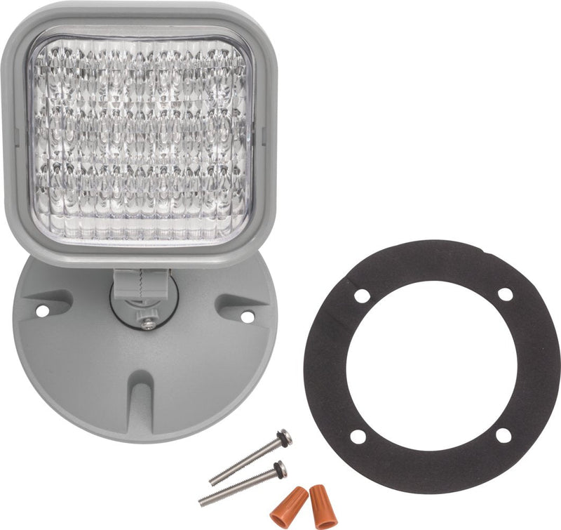 Lithonia Lighting ERE GY SGL WP SQ M12 LED One Single Head Emergency Light, Gray 1 Count (Pack of 1)
