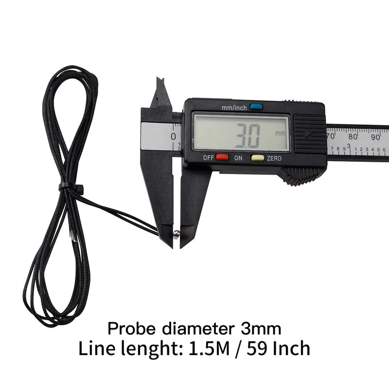 BCZAMD PT1000-550BW Temperature Sensor Probe for CR-10 Plating Copper/3D Volcan/ V6 Brass 3D Printer Heater Block Thermistor Sensor Probe Resistant to high Temperature 1.5M/ 59 inch