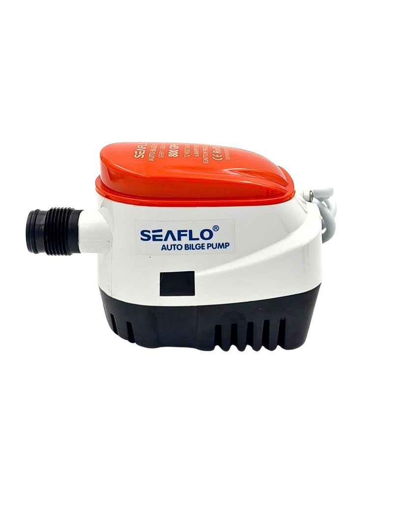 SEAFLO 06A Series Automatic Submersible Bilge Pump - 800 GPH, 12V, 3/4" Outlet, All-in-One Pump & Float Switch, Compact Marine Boat Yacht Bilge Pump - CE Rohs Certified, 4-Year Warranty
