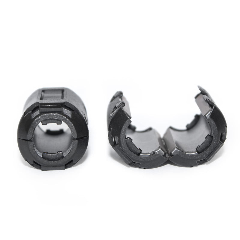 TOJOIN 10PCS Ferrite Bead Clip on Ferrite Core RFI EMI Noise Suppressor Ferrite Rings Cable Clip for Phone, TV, Speaker, USB Radio, Audio Equipment 13mm Inner Diameter Black 13mm-10pcs