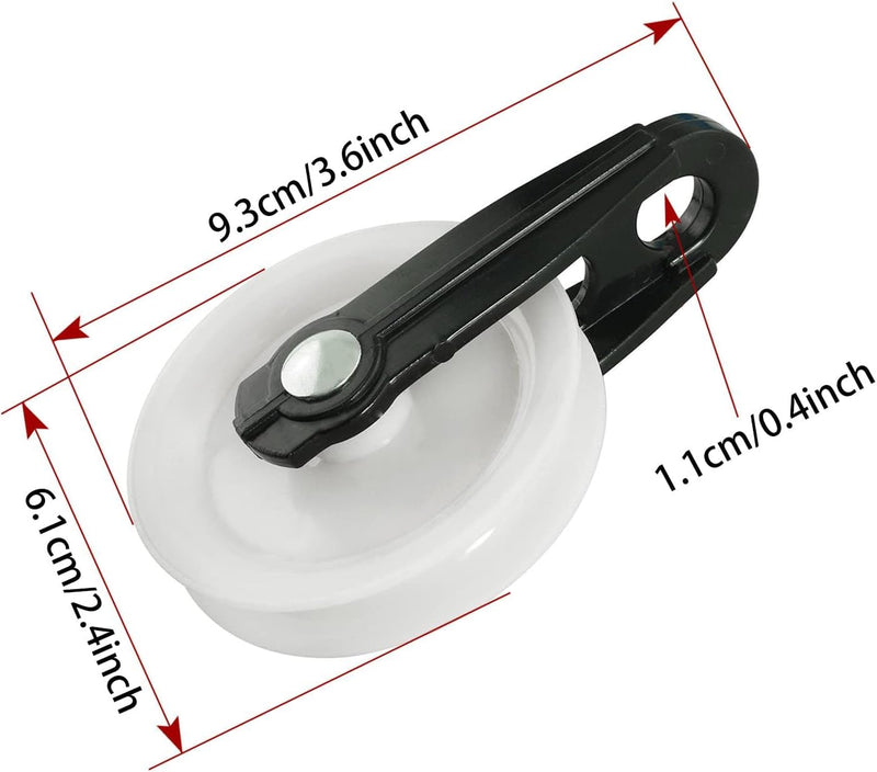 2Pcs Nylon Clothesline Pulley 2 inch Diameter Nylon Pulley Outdoor Puller Rope Wire Rope Pulley Clothes Line Pulley Kit Clotheslines Rope Pulley