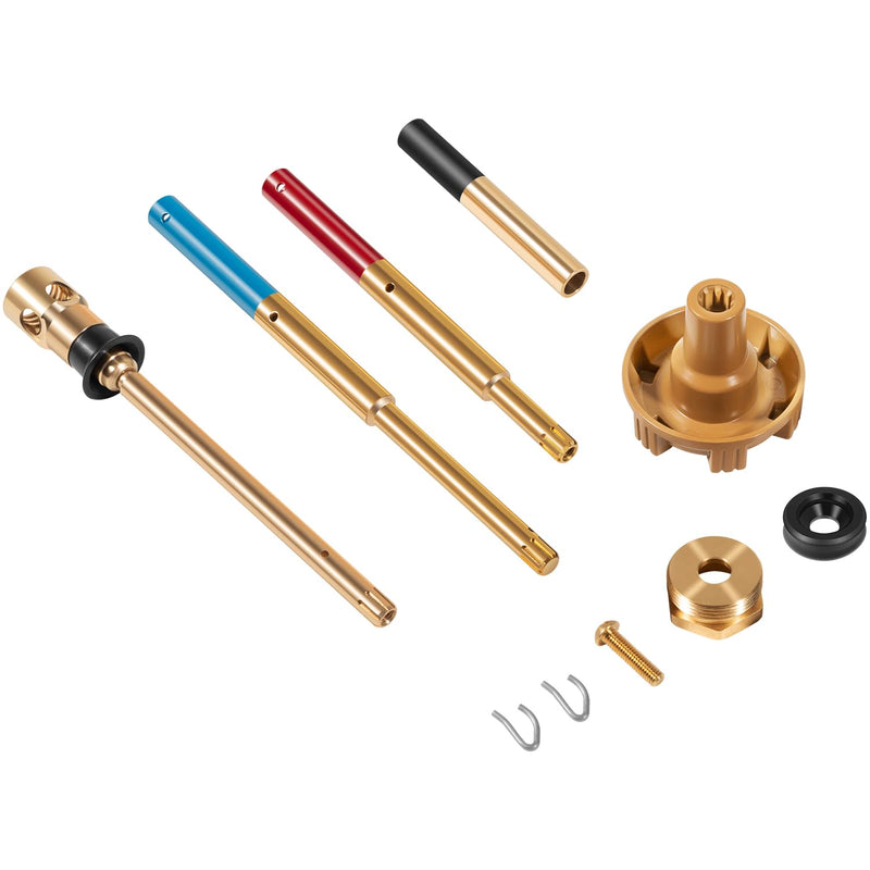 RK-ADJ-PRV Adjustable Rod Repair Kit, Compatible with Woodford 14 16 17 19 22 V22 Faucets, Universal PRV Upgrade Anti-Burst Design, Heavy-Duty Brass Stem & Metal Handle Repair Set (10pcs)