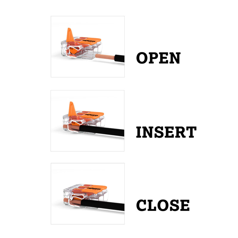 WAGO 221-413 Lever-Nuts - 3-Conductor Compact Splicing Connectors (10-Pack) Clam Shell - NewNest Australia