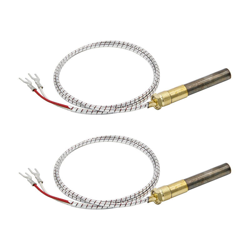 Q313A 750mV Thermopile Generato, 36" Universal Replacement Thermopile for Gas Water Heater, Fireplace/Gas Oven/Fryer, 750 Millivolt Thermal Couple Pilot Assembly (2/Pack) 36" (2/Pack)