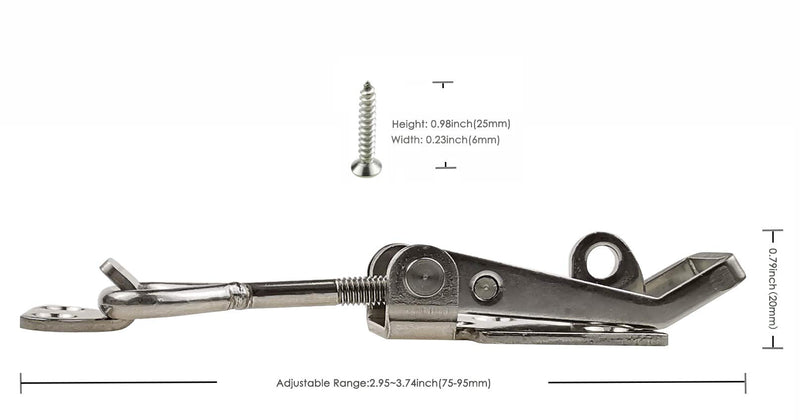 Adjustable Buckle Cabinet Boxes Lever Handle Toggle Catch Latch Lock with Screws,2 Pcs (SK-1S,Range:75-95mm) SK-1S,Range:75-95mm