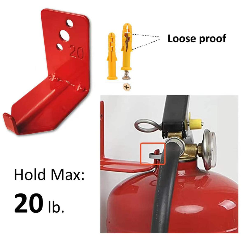 QMARK 4 Pack of Fire Extinguisher Bracket, Wall Mount Hook, Fire Extinguisher Mount up to 20 lbs, Hanger for Universal Extinguishers (Tl)