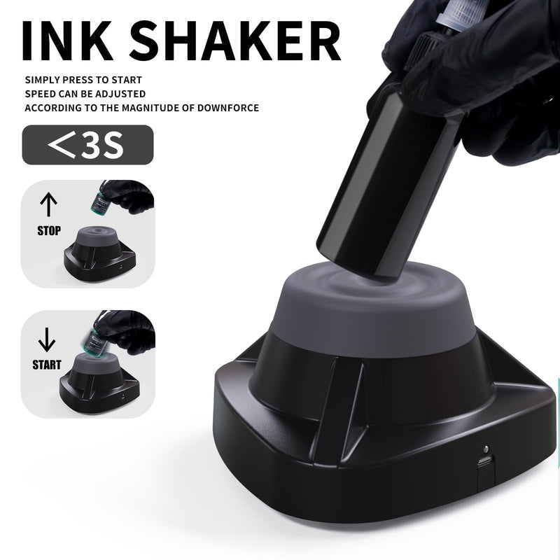 Mini Vortex Mixer 10000 RPM, Compact Portable Lab Vortex Shaker with Non-Slip Base, One-Touch Operation Tattoo Ink Paint Mixer for Tattoo Ink, Lab Reagents, Nail Polish, Eyelash Adhesive Black