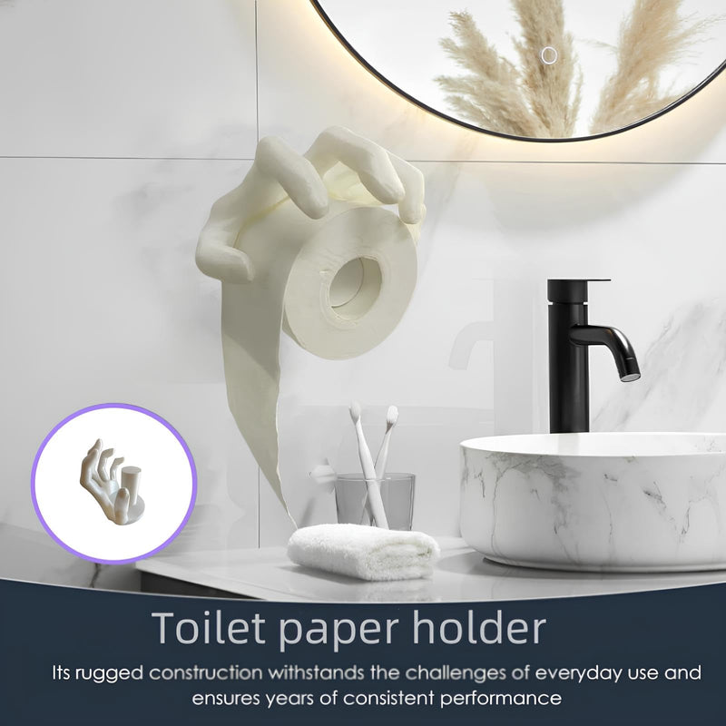 Toilet Paper Holder，Toilet Paper Holder Gothic，3D Ghost Hand Toilet Paper HolderEasy Install Halloween-Theme Paper Towel Holder, Funny and Spooky Bathroom Accessory (1PCs White) Fits Standard Size