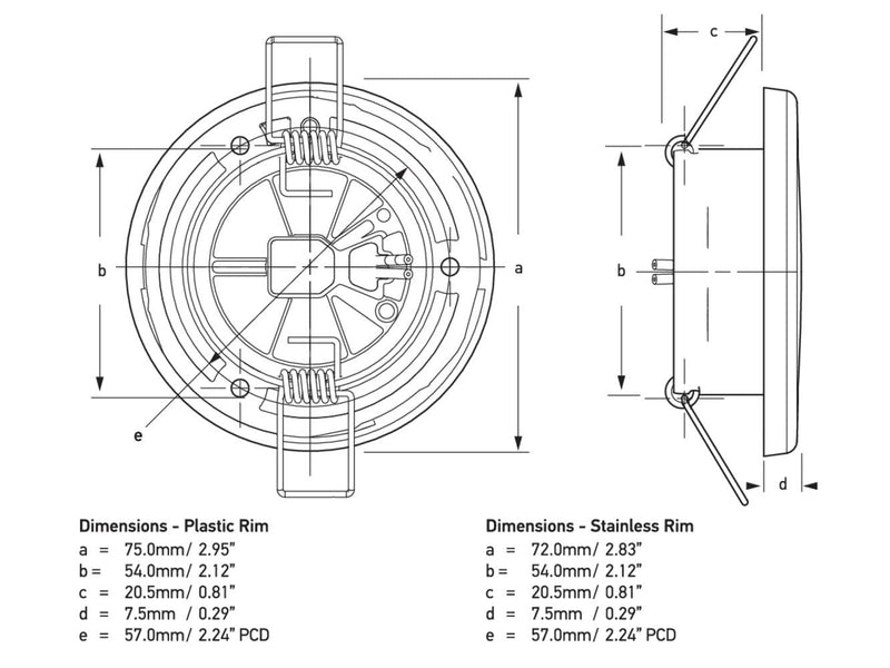Hella Marine EuroLED 75 3" Round Spring Mount Down Light - Warm White LED - Stainless Steel Rim - 12V