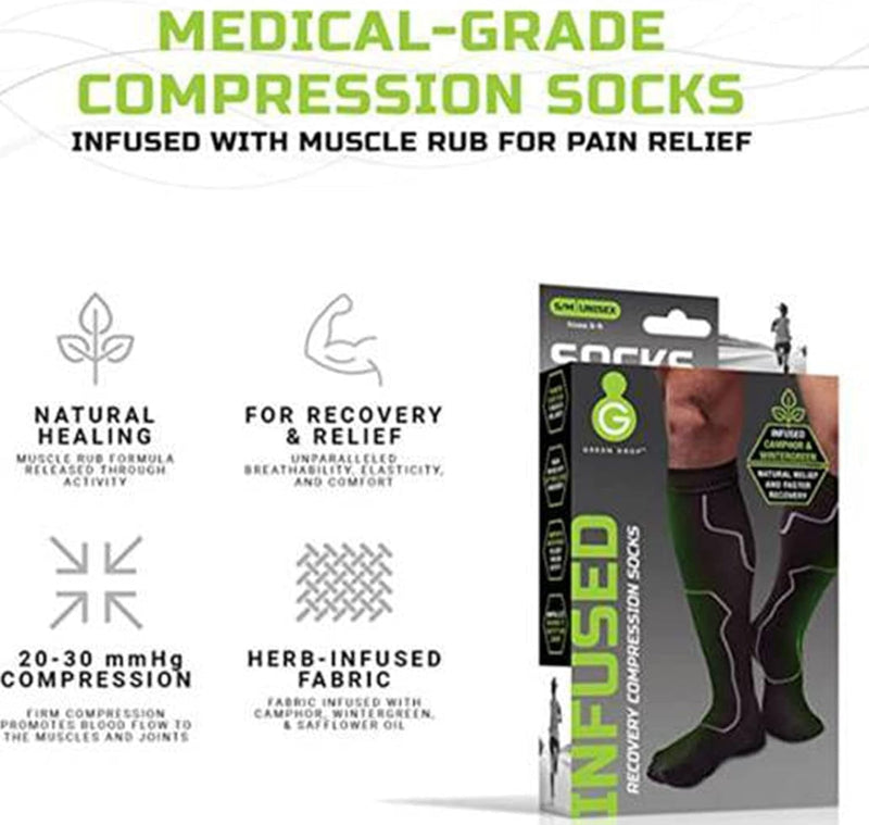 Professional Compression Socks for Men & Women - Patented Medical Grade Natural Relief Herb-Infused Support, Large / X-Large, 2pair Large / X-Large (2 Pack)