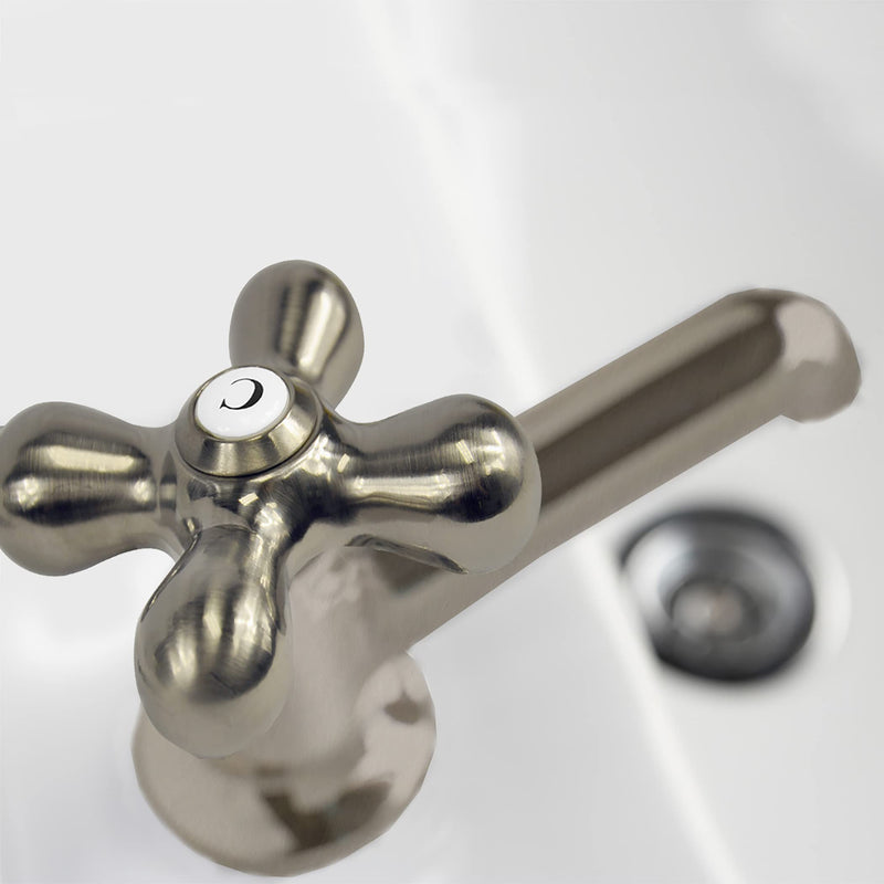 Danco 89255P Cross-Arm Tub/Shower & Sink Faucet Handle, Fits 2-3 Handle Faucets, Does NOT FIT Delta & Moen FAUCETS, Brushed Nickel 2-Pack Brushed Nickel - 2 Pack Medium