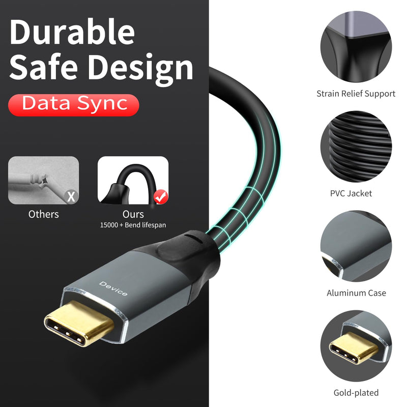 USB 3.0 A to C Data Transmission Cable 20ft, 5Gbps Super Speed USB 3.0 Cable Compatible with VR,Xbox,Laptop,Camera,Docking Station,SSD and More USB 3.0 A to C Cable Black