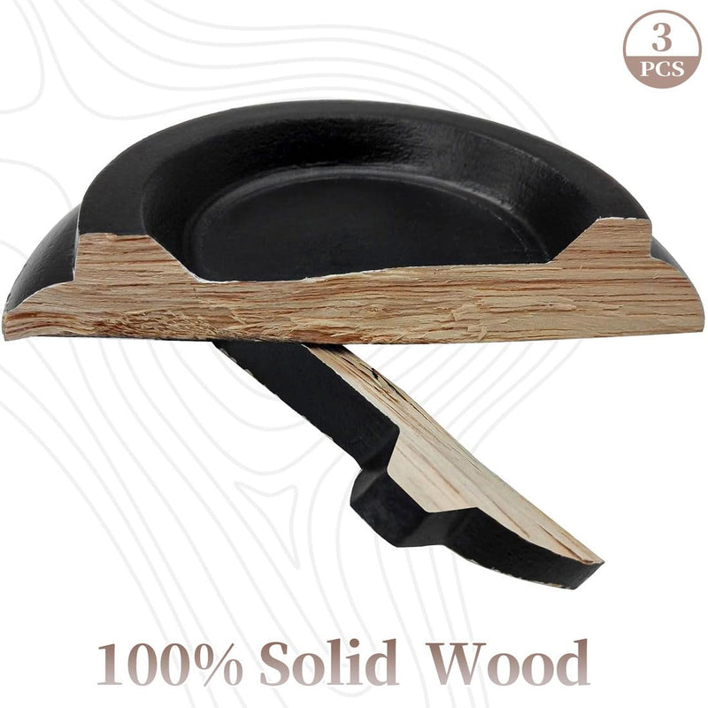 Piano Caster Cups Grand Piano Caster Cups Piano Leg Hardwood Cups Pads for Grand Piano (Wood Black, Set of 3) Wood Black