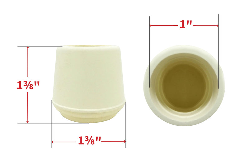 Shepherd Hardware 8755E Leg Tips 1-Inch Inside Diameter Rubber Chair Leg Caps, White, 24 Count (Pack of 1) 1" white, 24 pack